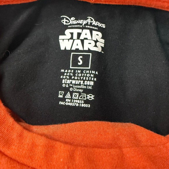 Disney Parks Men's S Star Wars Orange and Black Storm Trooper T-Shirt - Picture 4 of 4